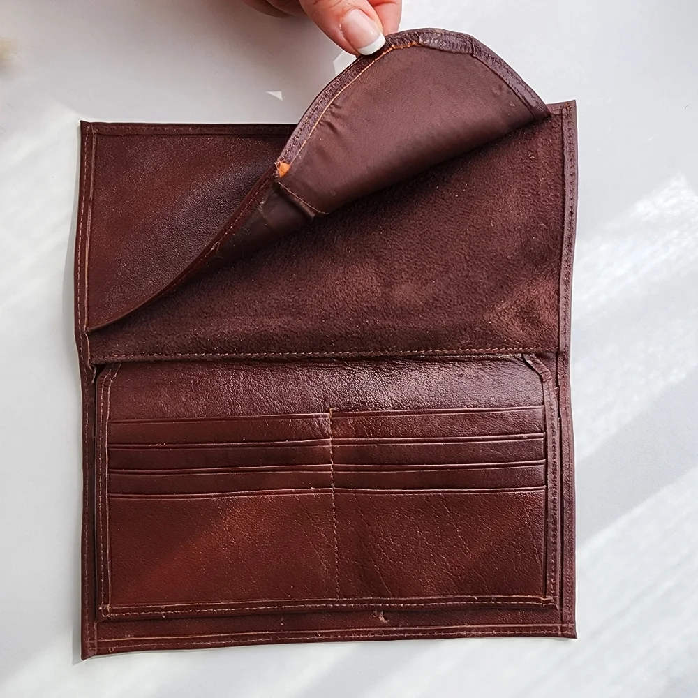 Father's Day Gift Leather bifold Wallet Brown